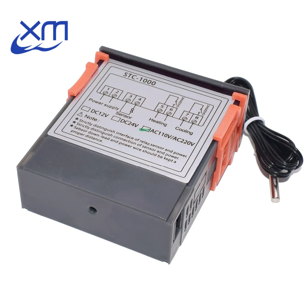 STC 1000 ЖК цифровой термостат регулятор температуры для инкубатора два реле выход