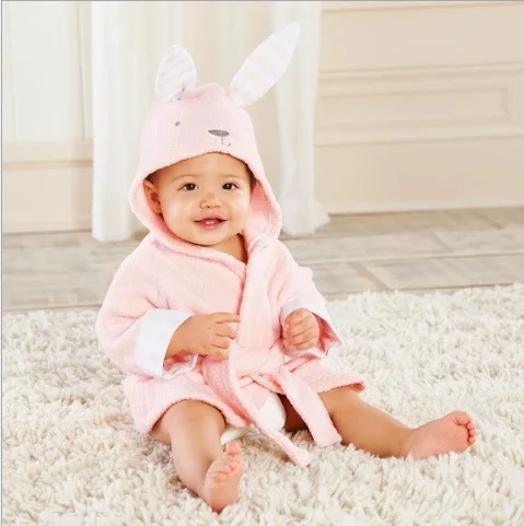 rabbit B От 0 до 6 лет; детские халаты; хлопковое ночное белье для мальчиков и девочек с изображением животных; детский банный халат; комбинезон; Детская домашняя одежда; детское банное полотенце с капюшоном; банные халаты с героями мультфильмов - Цвет: rabbit B