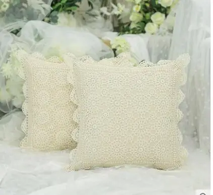 retro Cotton thread crochet cushion cover pillowcase sofa decorative waist pillow cover indoor