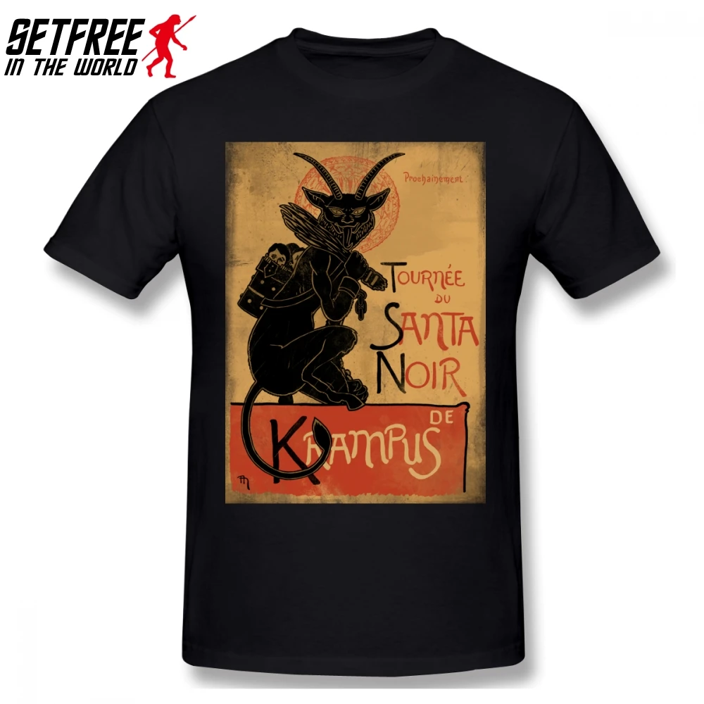 Merry Krampus для мужчин футболка мода случайный 4XL 5XL 6XL хлопок короткий рукав на заказ Забавные футболки - Цвет: Черный