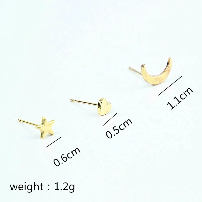 Новинка 2017 серьги золотого цвета Горячая луна звезда в форме сердца подарок для