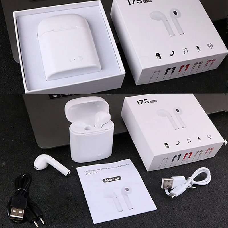 I7S TWS Twins беспроводные наушники Bluetooth стерео гарнитура V4.2 для iPhone X 6 7 8S Plus Android Samsung