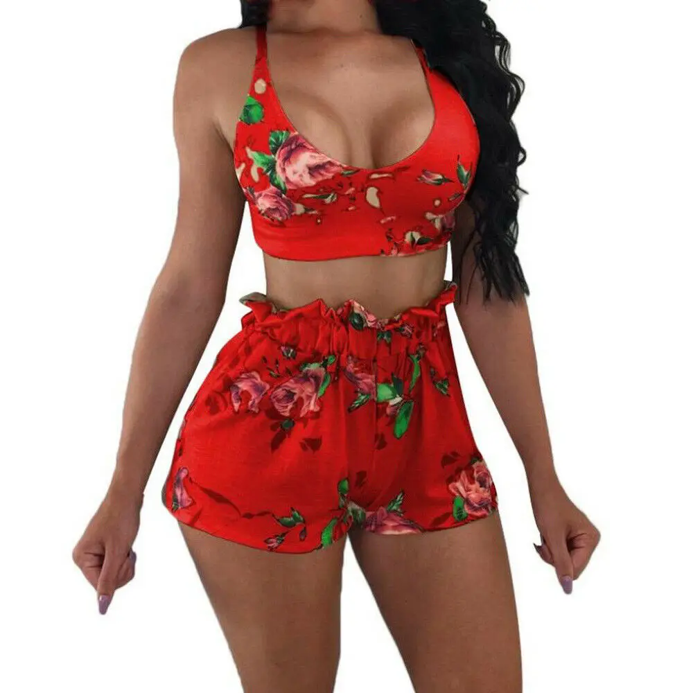 Комбинезон наряды сексуальный женский комплект из 2 предметов укороченный топ с