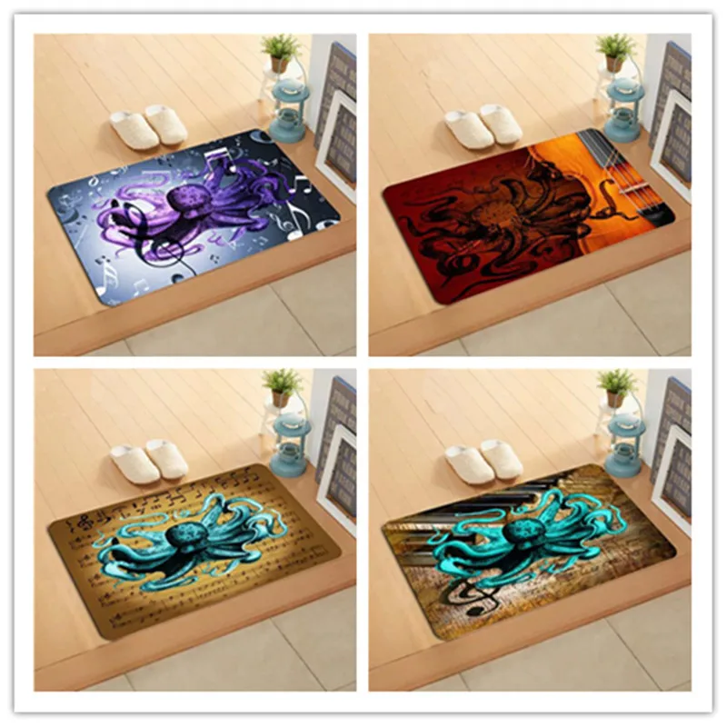 

Custom Octopus Wood Doormat Print slip-resistant Mats Floor Bedroom Living Room Rugs 40x60cm