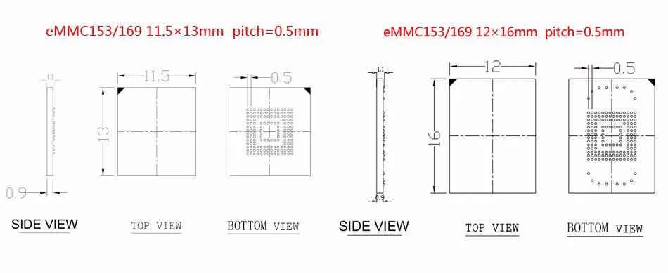 EMMC разъем тест флэш-чип eMMC153 разъем eMMC169 BGA169 разъем BGA153 Android телефон флэш-память резервного копирования данных восстановление данных SD HDMI