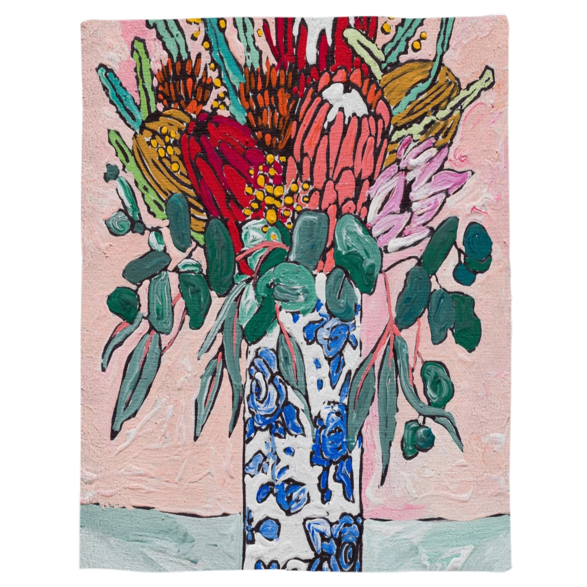 Australian Native Bouquet of Flowers after Matisse Throw Blanket Warm Microfiber Flannel For Bedroom | Дом и сад