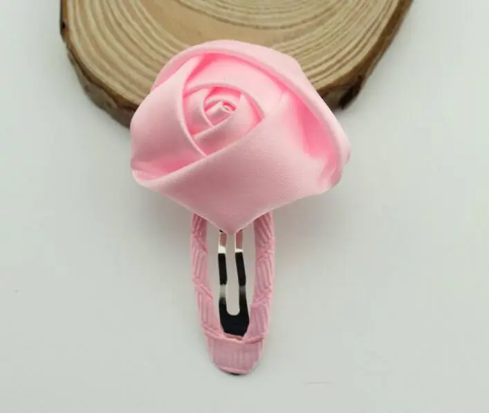 Атласный цветок розы заколки для волос девочек украшения детские аксессуары 6 шт.
