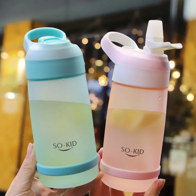 550ml Tea My Water Bottle Cute for Kids Children Mini with Straw Sports Drinking Bottles Hiking Camping BPA Free | Дом и сад