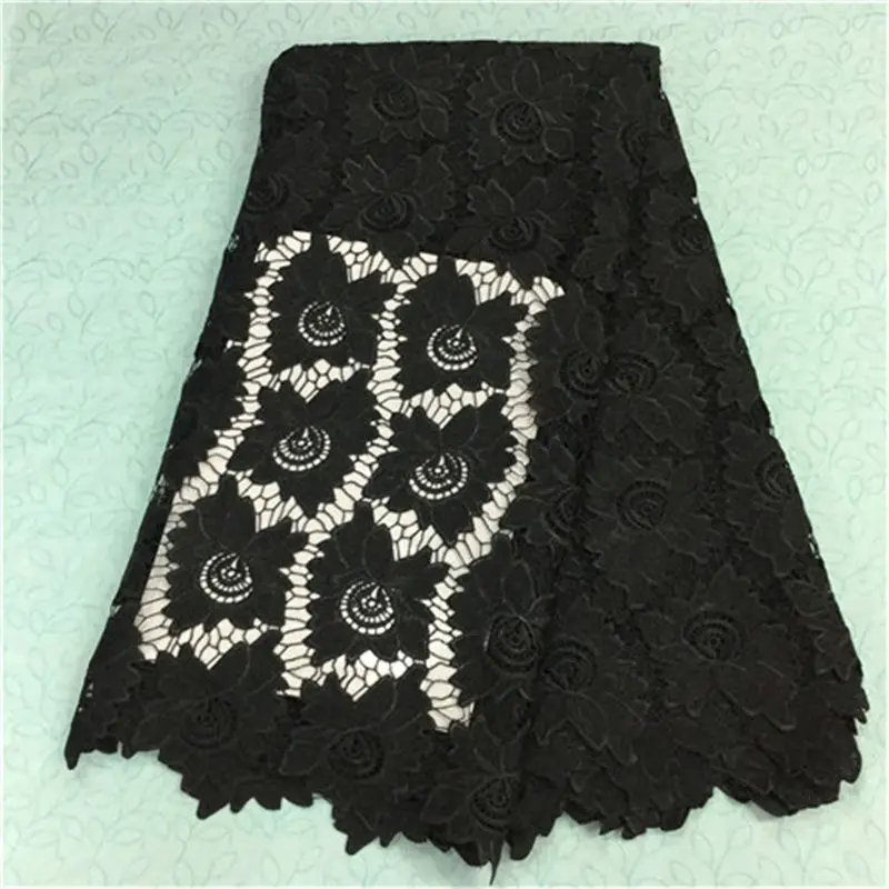 Новинка 2018 г. женские Вышивка африканского черного швейцарская вуаль Швейцарии