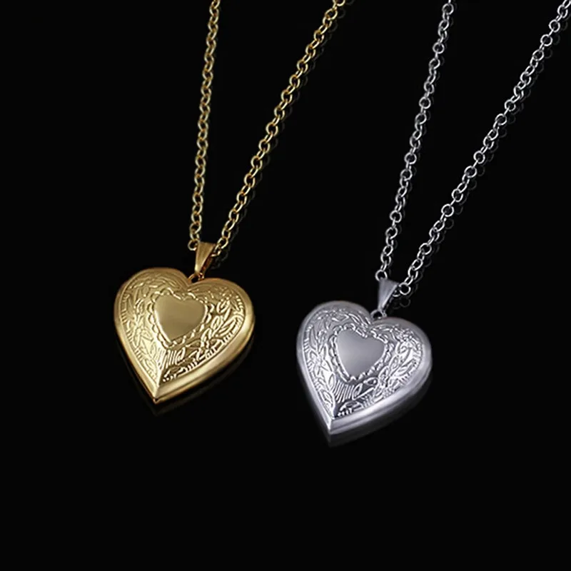 Купи Brand Heart Locket Necklace for Women Jewelry Gold Color cadena Heart Pendant Trendy Cute Pendant Necklace Wholesale collares за 225 рублей в магазине AliExpress