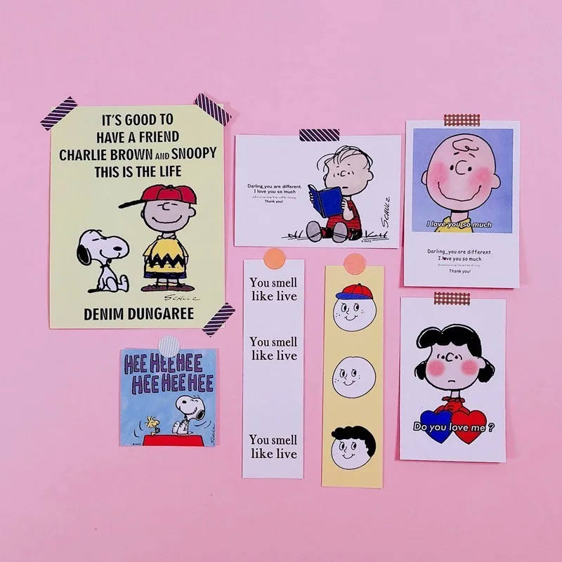 8pc waterproof stick Ins популярные милые наклейки из мультфильмов Snoopy стикеры чемодан Дневник Книга ручной работы s Office обучения украшения поставки - Цвет: 8pc waterproof stick