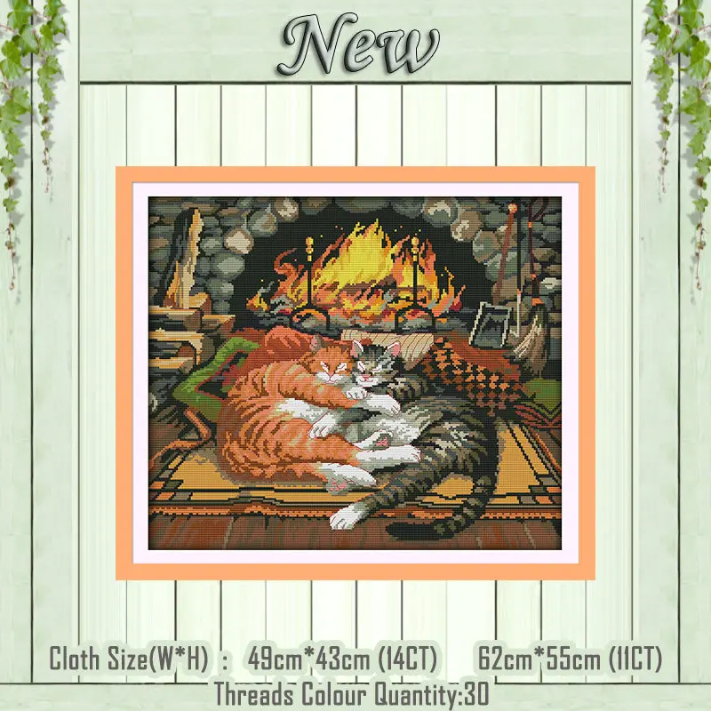 Sleeping cat Черный и белый Кот влюбленные котята живопись Счетный напечатан на холсте DMC 14CT 11CT вышивка крестиком наборы для вышивания - Цвет: Sleeping cat