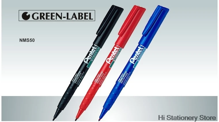 Перманентная зеленая маркерная ручка Pentel NMS50 1 0 м японские черные/синие/красные