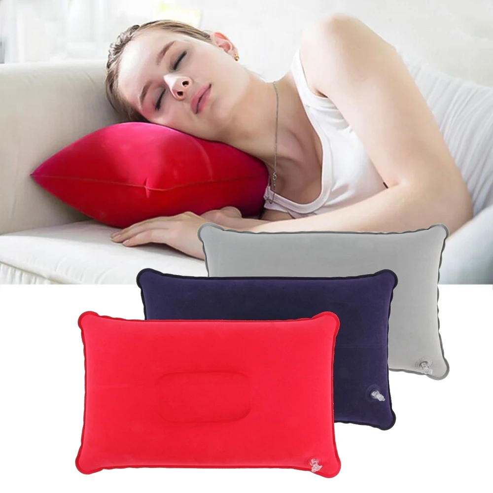 U-shaped Travel Pillow Neck Cushion Inflatable Double Sided Flocking Car Airplane Hotel Bed Sleep A | Дом и сад