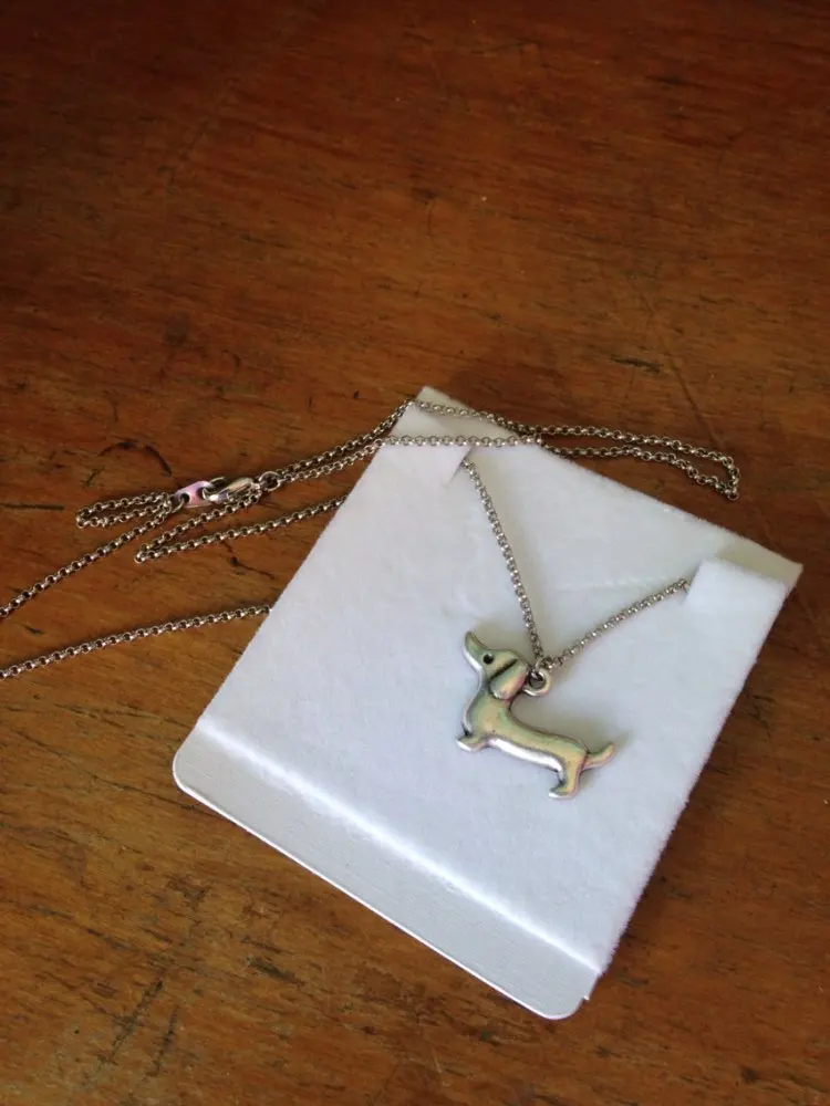 Hzew реальное изображение хиппи шик Винтаж Серебряный цвет ожерелье с таксой