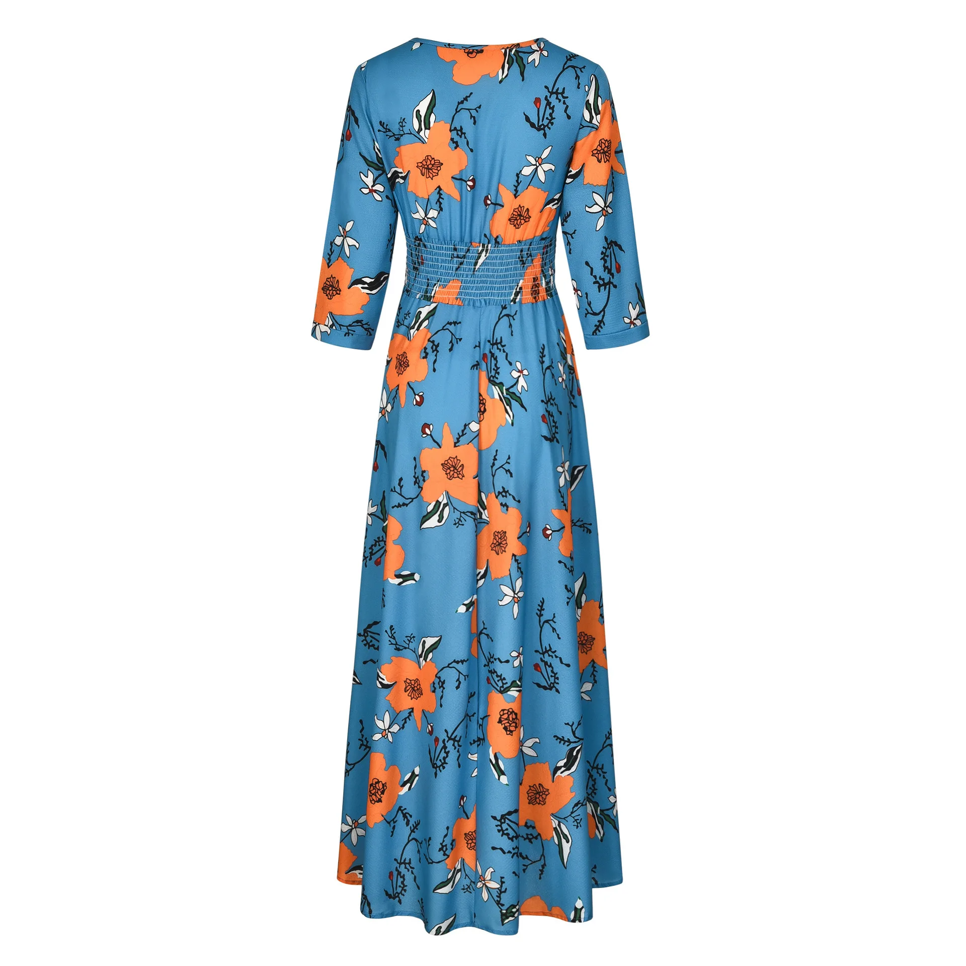 Boho style женское пляжное шифоновое платье с глубоким v-образным вырезом Женские повседневные платья с цветочным принтом Повседневное платье Макси женское летнее платье