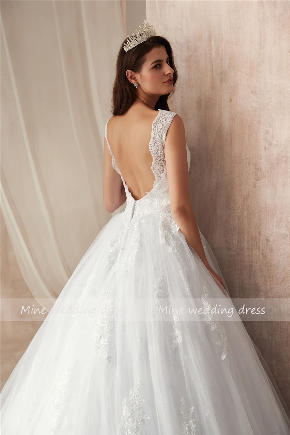 Robe de mariee бальные платья свадебное платье с v-образным вырезом аппликация кружева сексуальные свадебные платья высокое качество свадебное платье новое поступление