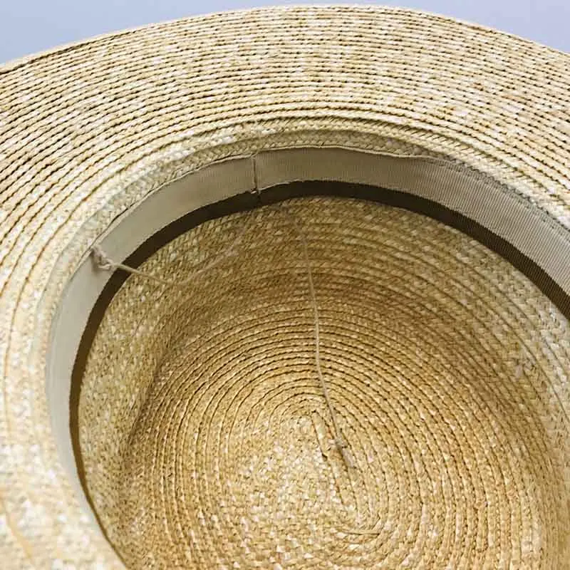 2019 новая верхняя натуральная соломенная шляпа лента с буквами белая полоса