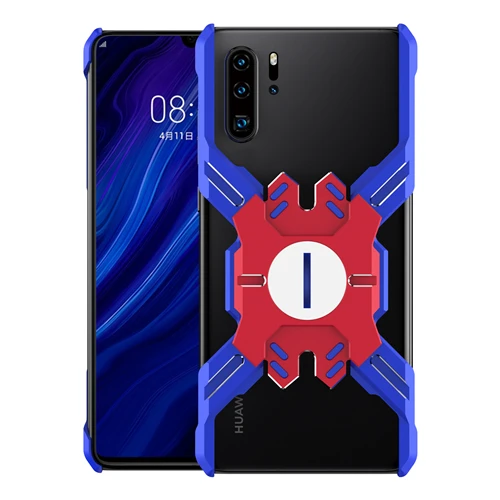 Blue Red Металлический чехол для huawei P30 Pro, ультра-светильник, механический кронштейн, алюминиевый сплав, рамка, бампер, защитный чехол для huawei P30, чехол - Цвет: Blue Red