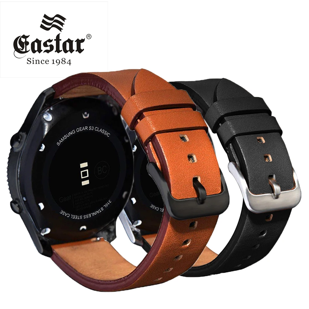 Ремешок из натуральной черной кожи для Samsung Gear S3 sport Frontier Classic ремешок часов xiaomi huami