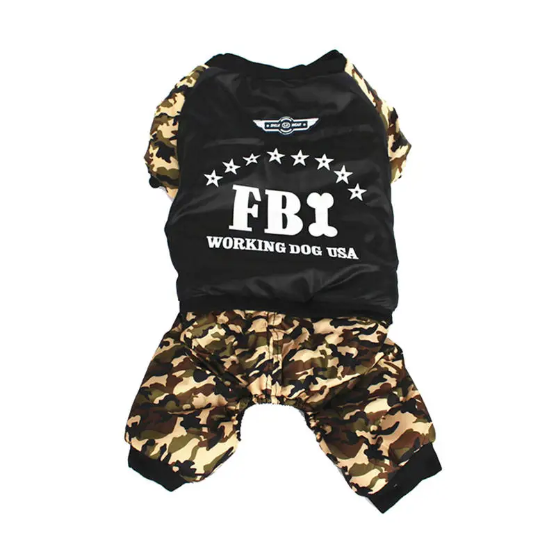 Одежда для собак и спасательные куртки камуфляжный костюм FBI комбинезон зимнее