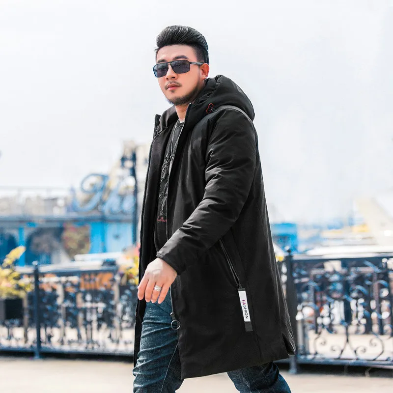 

2018 Winter New Large Size Men's Fat Cotton Clothes Men Plus Fertilizer To Increase Warm Thick Cotton Jacket Long Coat 7xl Men