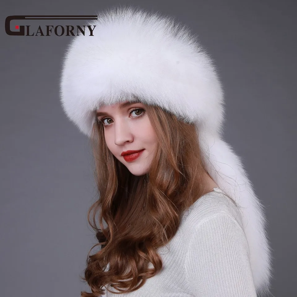 Glaforny 2018 новый дизайн шапки из лисьего меха с кроличьим мехом Топы меховой шарф