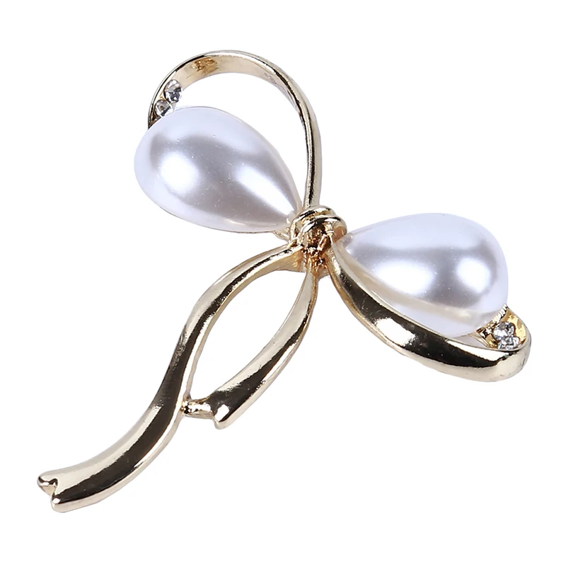 Женская Брошь-бант с имитацией жемчуга Элегантная Брошь в Корейском стиле