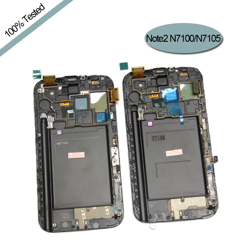 Для samsung Note II ЖК дисплей для Galaxy 2 Note2 N7100 N7105 экран дигитайзер сборка с рамкой