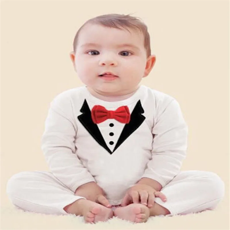 Fashion Toddlder Newbore Baby Boy Formal Suit Party Wedding Tuxedo Gentleman Short Sleeve Romper Jumpsuit Outfit Clothes Wear |