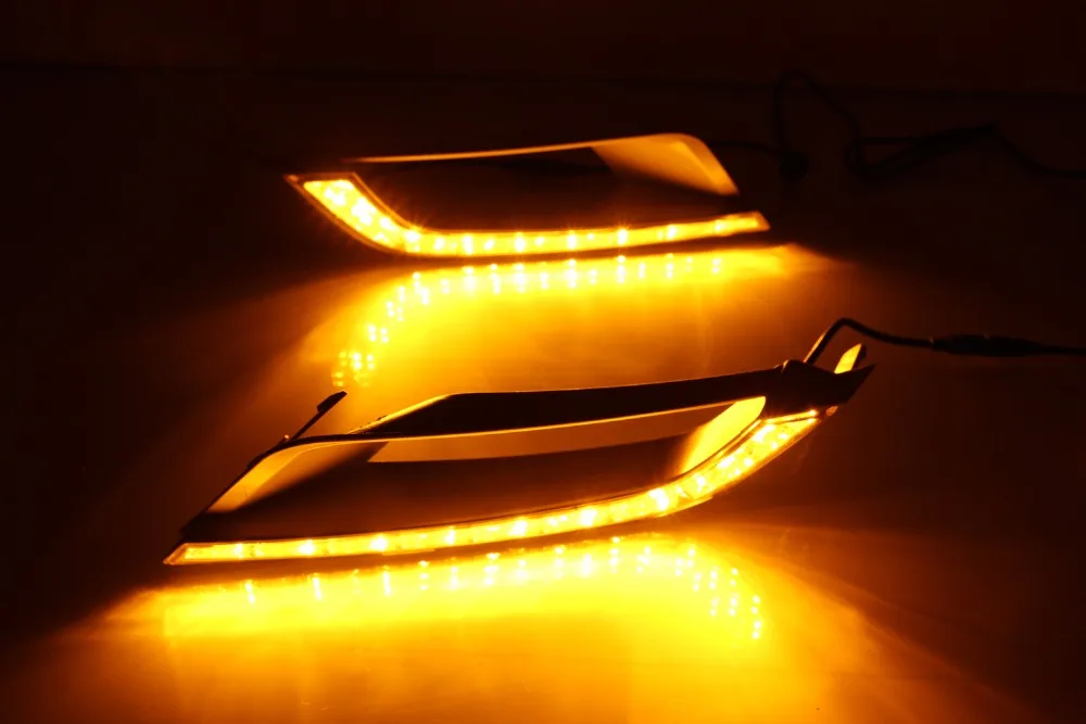 

Osmrk led drl daytime running light for ford ranger 2015-16, dimmer control, yellow turn signal, wireless switch, Square hole