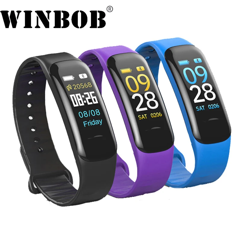 WINBOB C1S плюс умный Браслет кровяное давление водостойкий фитнес-трекер пульсометр