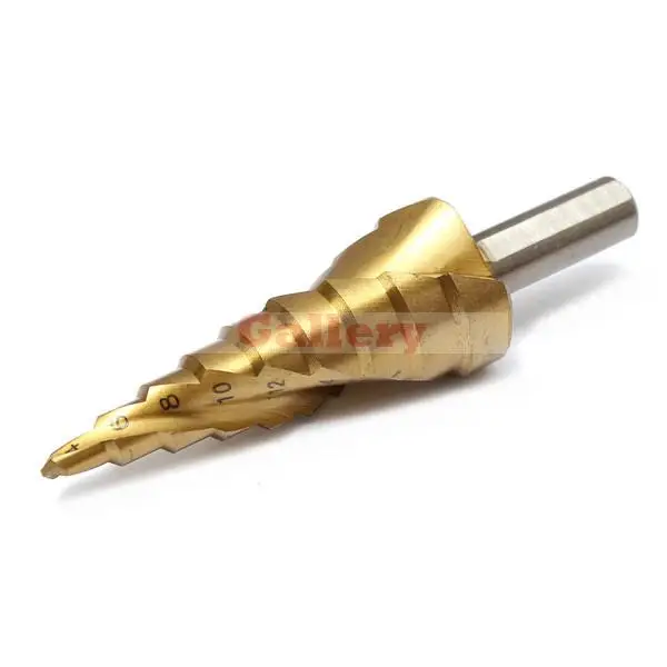 3 шт. спиральные ступенчатые сверла из быстрорежущей стали с рифленым