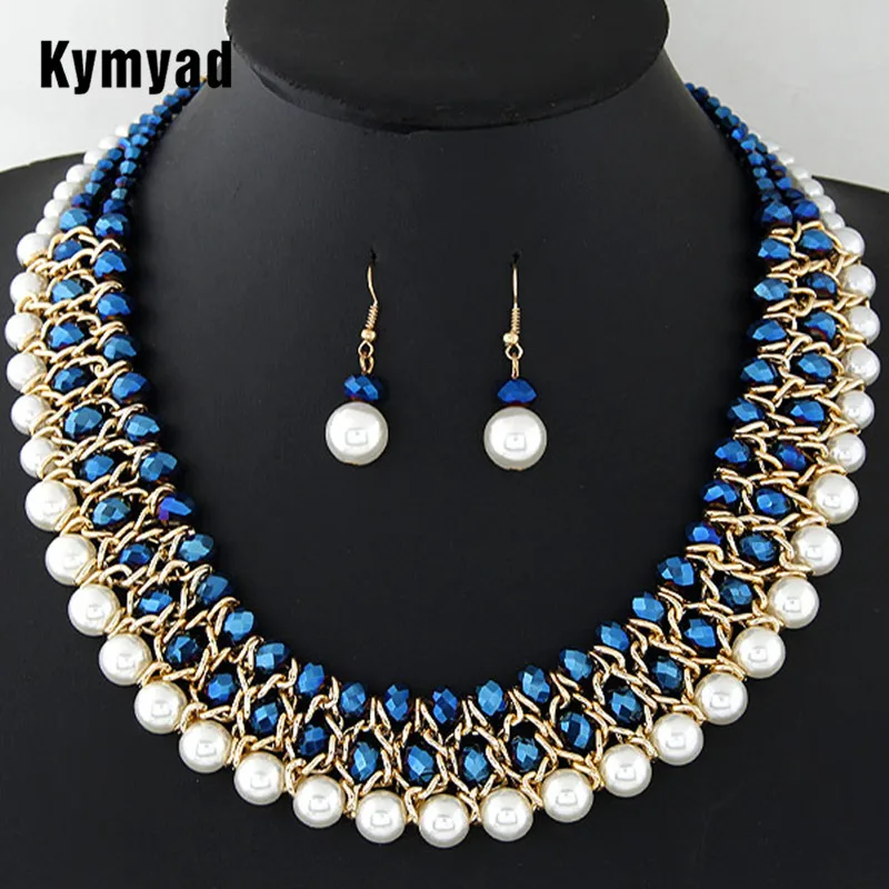 Ювелирные украшения Kymyad с имитацией жемчуга для женщин африканские бусины набор