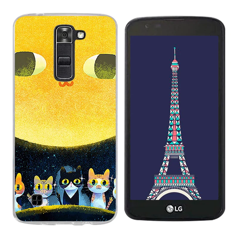 Мягкий силиконовый чехол для LG K7/Tribute 5 LS675/X210 X210DS девушка кошка печать задняя
