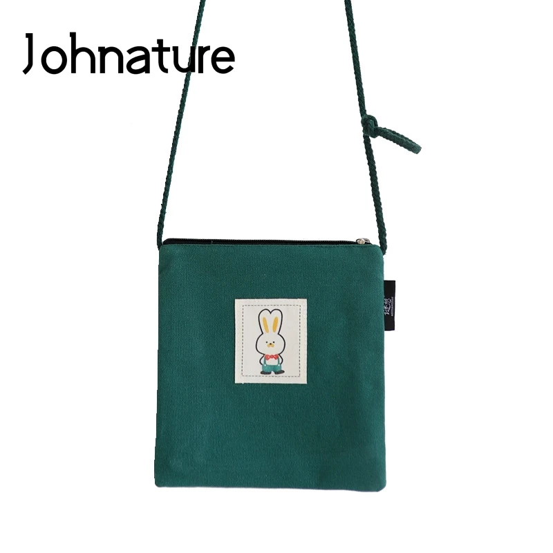 Johnature 2019 Новая мода мультфильм Мини Холщовая Сумка мобильный телефон Сумочка с