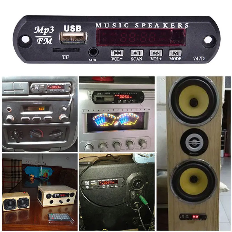 Bluetooth 3.0EDR аудио аксессуары MP3 декодер доска 5 В/12 В дополнительная поддержка FM TF SD