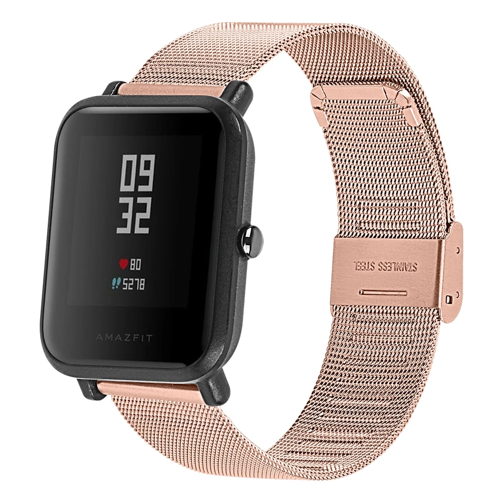 YUEDAER с декоративной металлической пряжкой и ремешок на запястье для Xiaomi Amazfit Bip/Bip Lite ремешок 20/22 мм ремешок для наручных часов для Amazfit Stratos 2 2S ногу ремешками