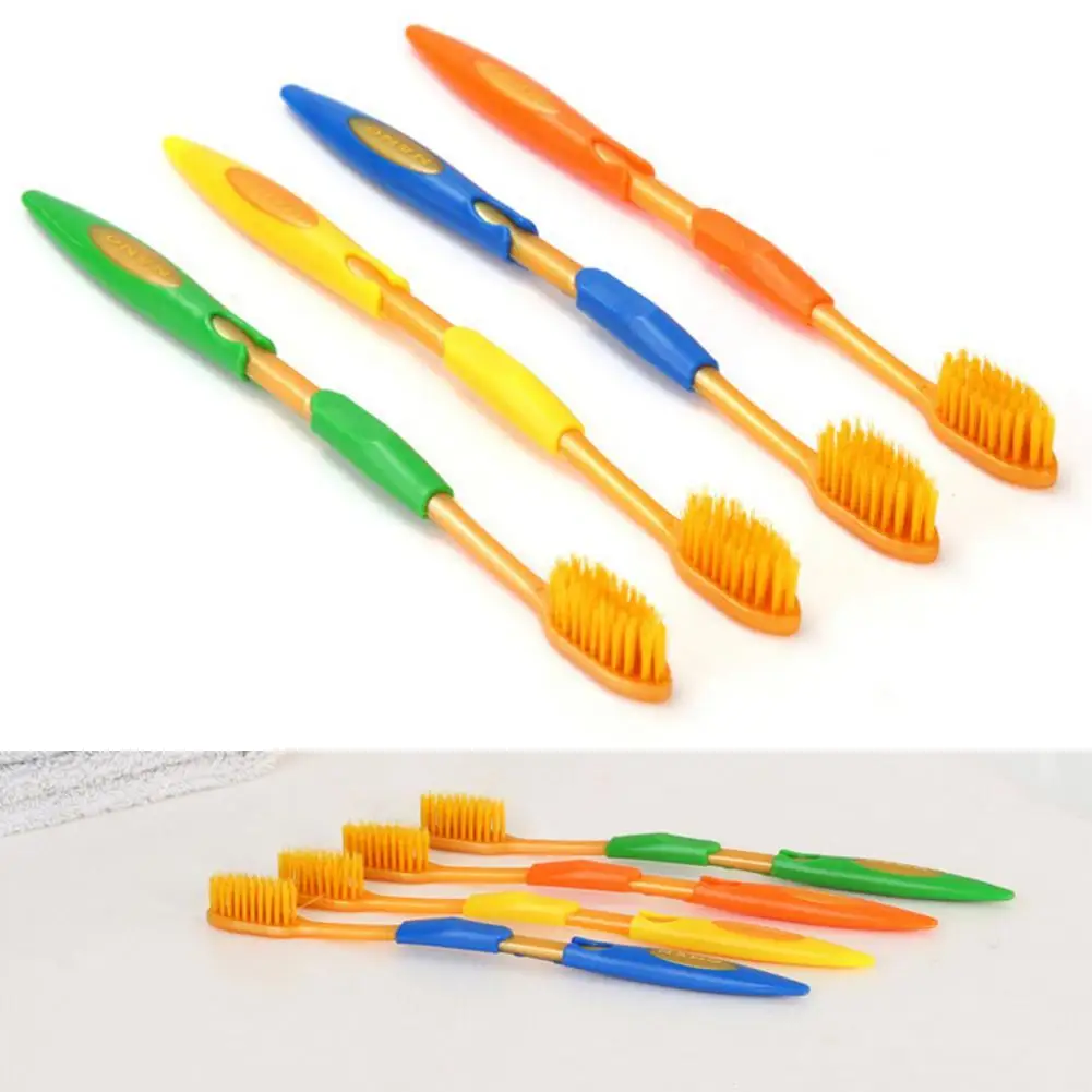 Горячая 4 шт. двойная ультра мягкая зубная щетка бамбуковый уголь нано для ухода