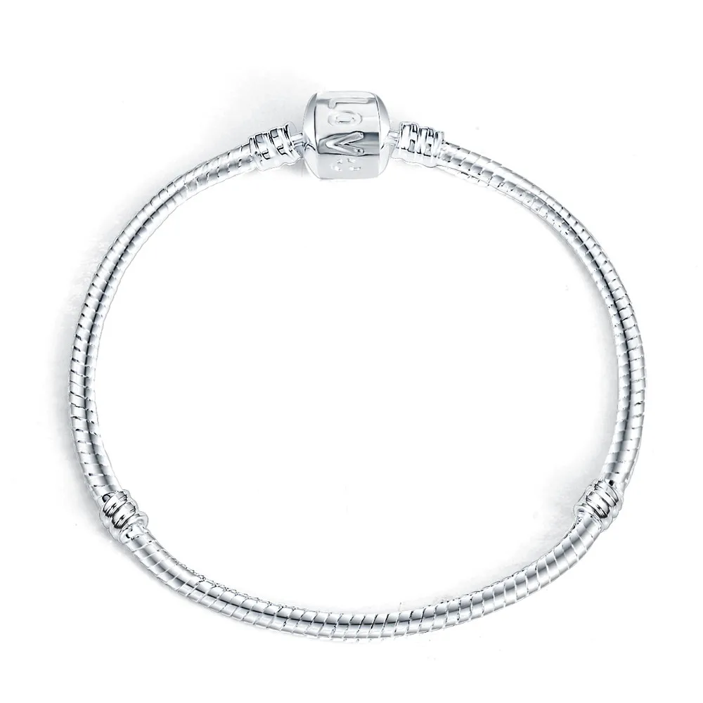 Хит серебряная цепочка в виде змеи подходит для очаровательного браслета и