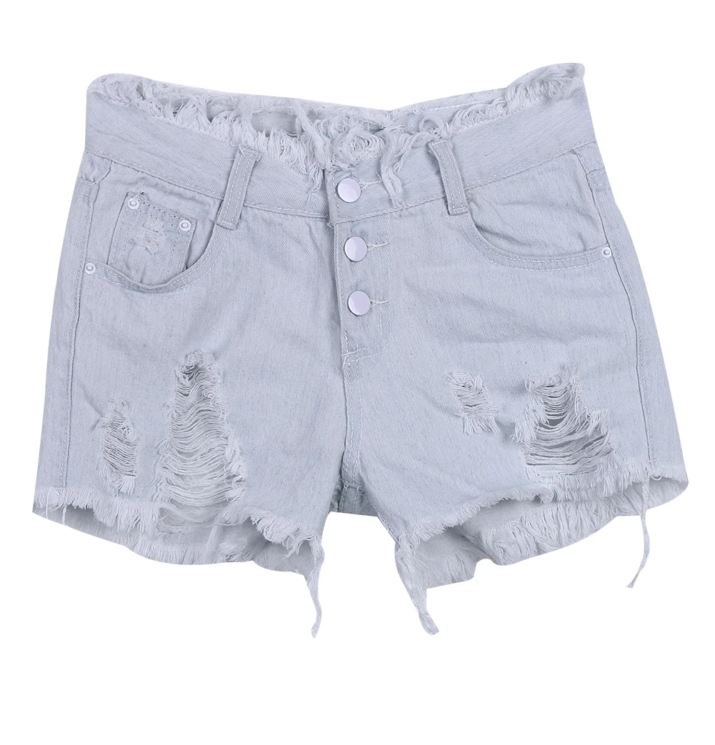 Женские стрейч выцветшие рваные Slim Fit узкие джинсовые шорты деним Мотобрюки|denim