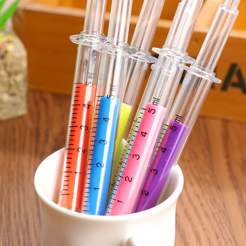 

6PCS Cute kawaii purple color pens Fluorescent Syringe Watercolor Pens Highlighters Marker Pen Korean Stationery School Supplies