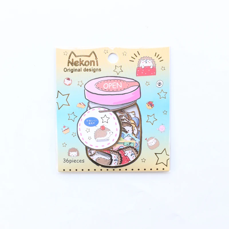 Hedgehog Domikee японские милые kawaii золотые фольгированные Мультяшные школьные наклейки для дневника планировщика канцелярские принадлежности, Конфеты DIY наклейки для телефона/фото - Цвет: Hedgehog