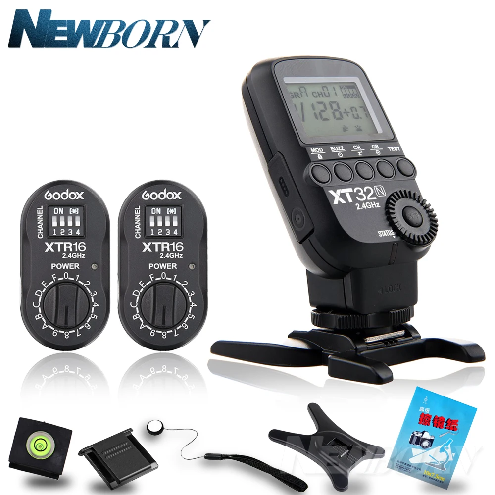

Беспроводной триггер вспышки Godox XT32C 2,4G HSS + 2 фотоэлемента для триггера передатчика X1C X1N и AD360/DE/QT/DP/QS/GS/GT серии