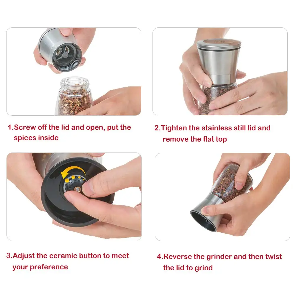 Мельница для перца мельница соли и специй Pepermolen 304 шлифовальная керамическая