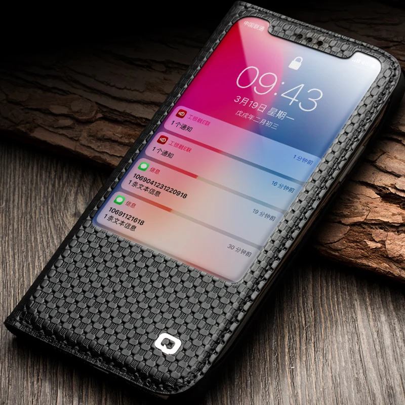 QIALINO чехол для телефона из натуральной кожи iPhone X деловой стиль ручная работа