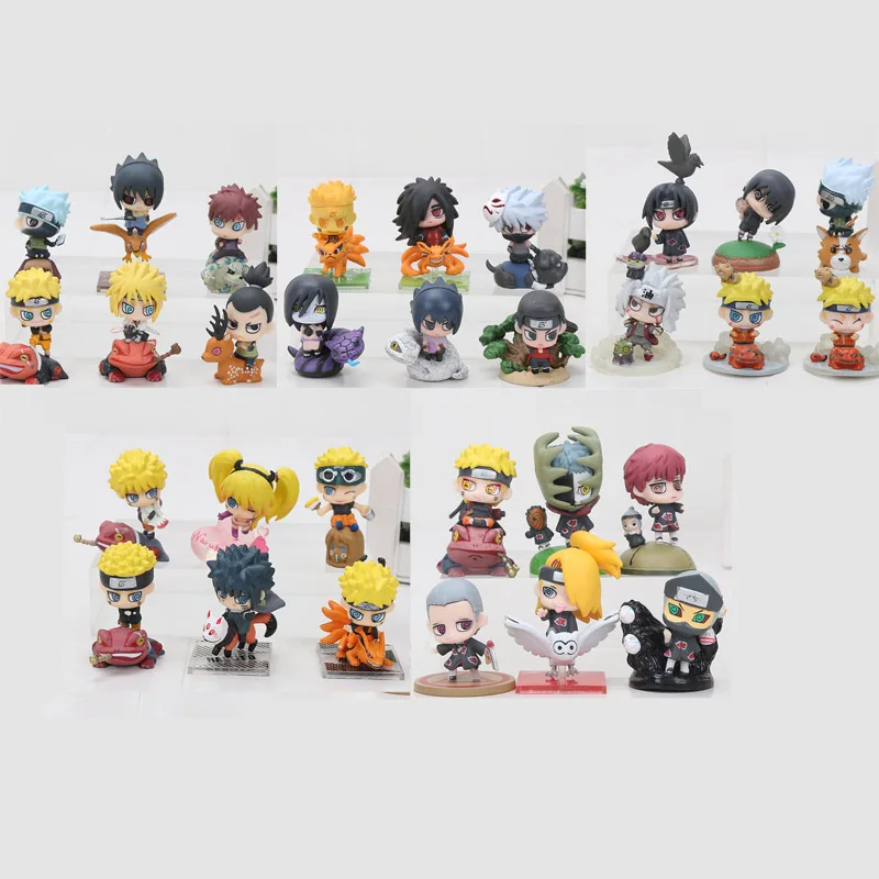 5 комплектов Наруто фигурка 6 см Shippuden kacashi Sasuke Shikamaru Gaara Yondaime Minato Kyubi Kurama 6 шт./компл. ПВХ фигурки