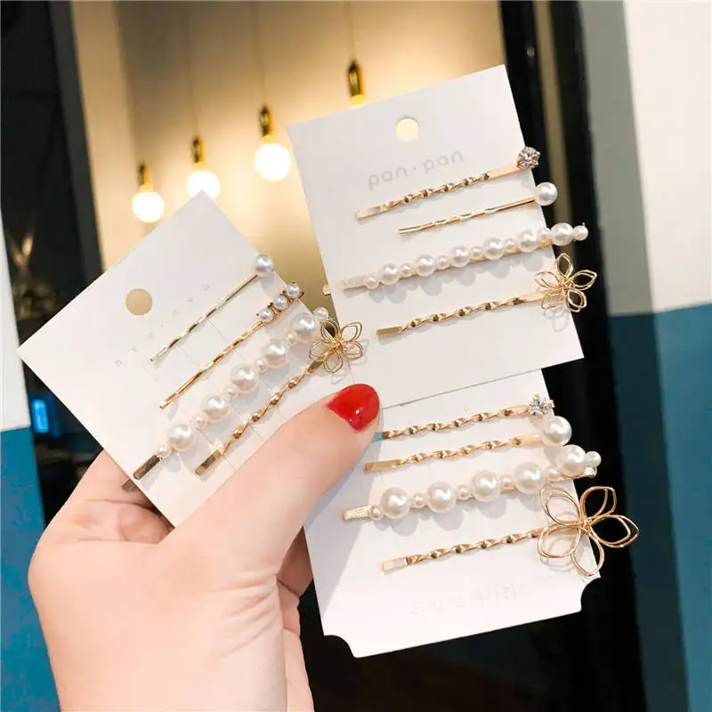 

New Arrival Pearl Flower Metal Hair Clips Women Hairpin Girls Hairpins Barrette Bobby Pin Hair Grip Hair Accessories Dropship
