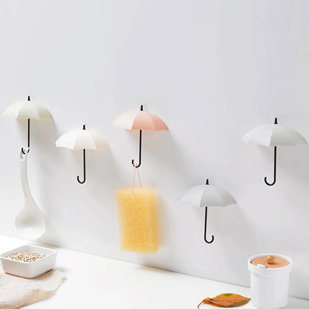 3 шт. красивый зонт мини крепкая присоска настенный держатель для ключей клейкая