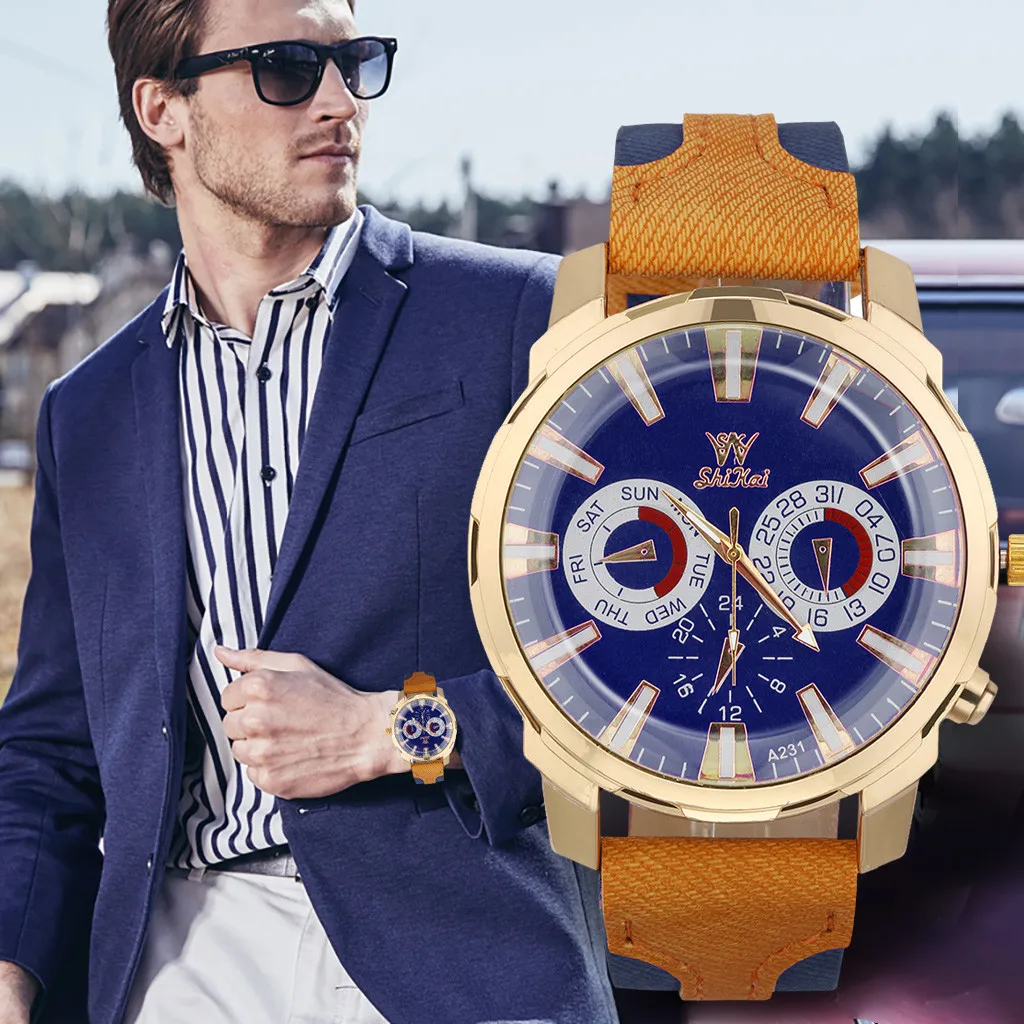 2019 мужские часы Топ бренд класса люкс повседневные деловые с большим циферблатом